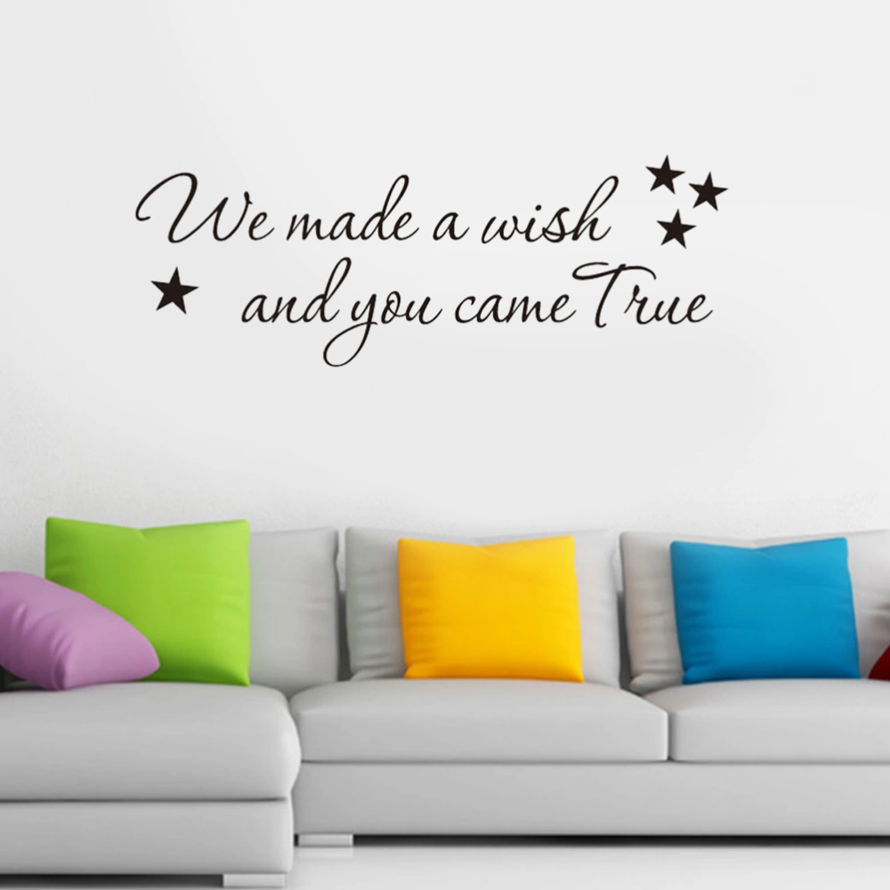 We Made a Wish and You Came True Wall Sticker Decals for Baby's Kids Room Bedroom Living Room Bathroom