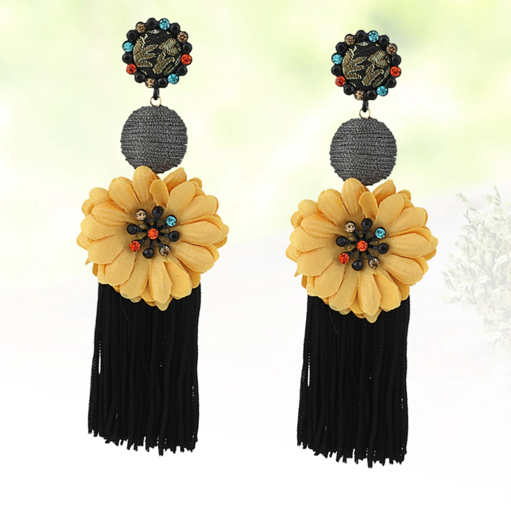 Stylish Bohemian Long Tassels Earrings Fashion Ear Jewelry for Women Ladies Black