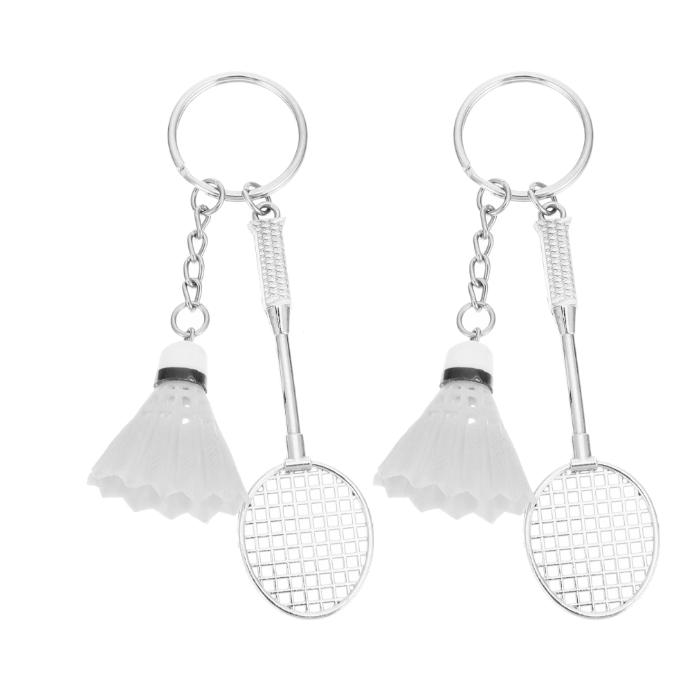 2pcs Badminton Ball Key Rings Badminton Ball Pendants Sports Style Pendants