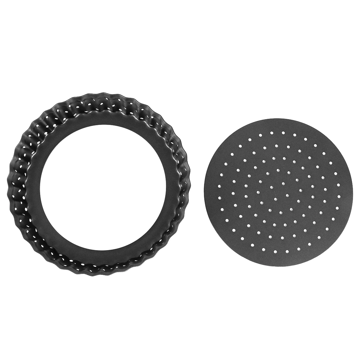 Non-Stick Pizza Pan with Holes Round Baking Tart Mould Removable Bottom Pie Tray (Small, 5inch)