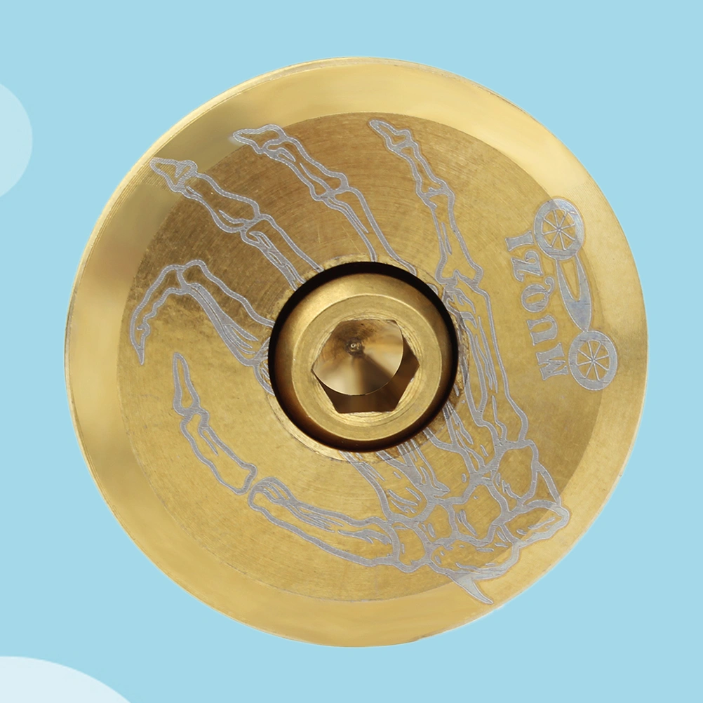 Bowl Cover Titanium Alloy 28.6mm Front Fork Handle Stem Cover Mountain Road Fixed Gear Bike Claw Gold with Screw