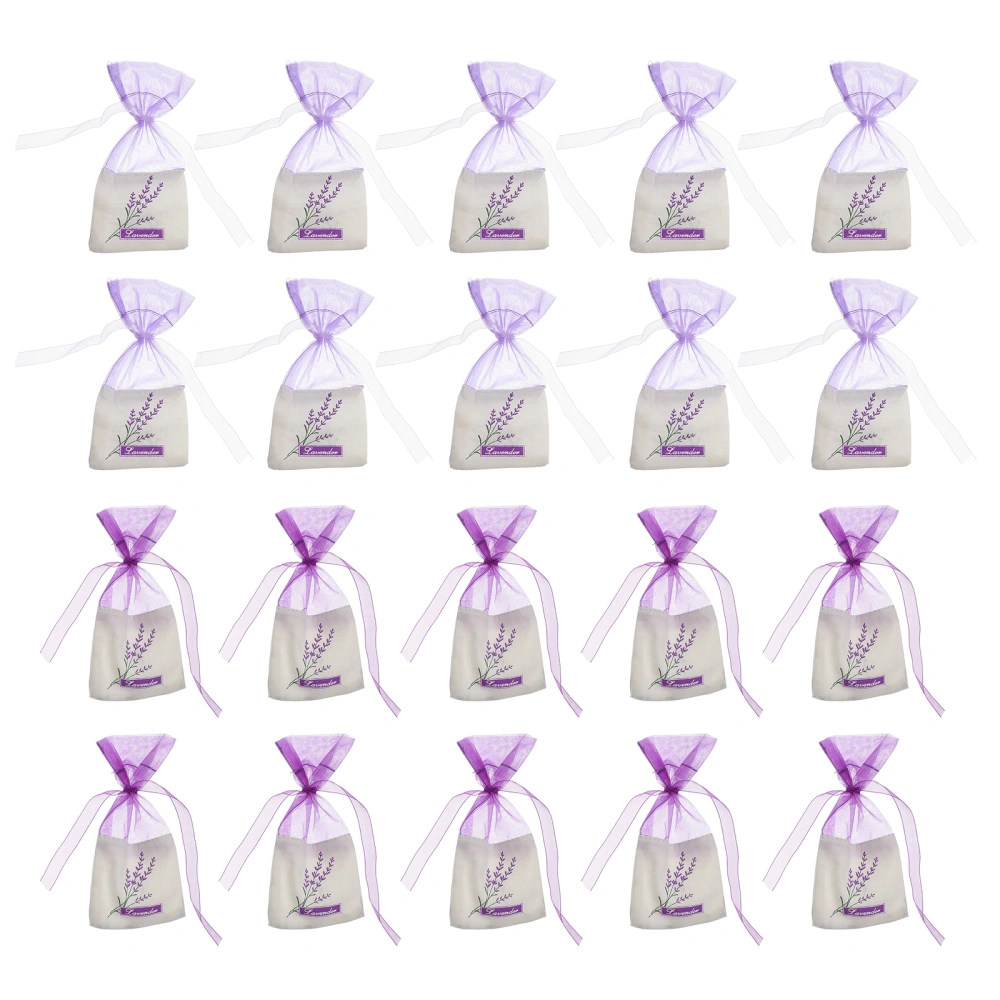 20pcs Gauze Lavender Bags Fragrance Pouch Empty Sachets Bag for Wardrobe Car (New Dark Purple and New Light Purple, 10 of each)