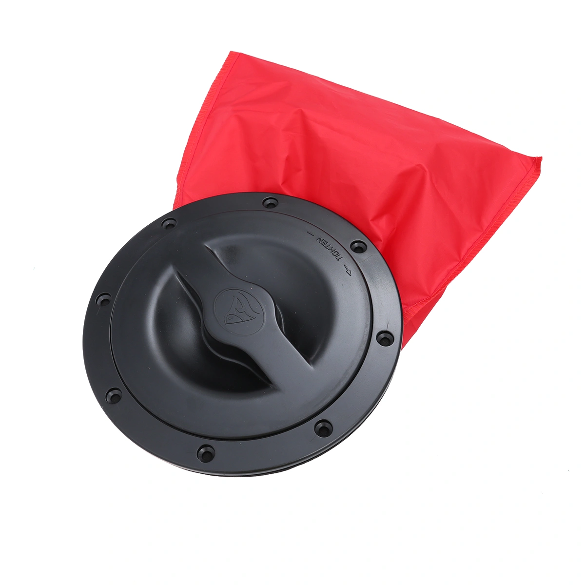 6" ABS Hatch Cover Deck Plate with Red Cat Bag for Kayak Boat Fishing Rigging (Black)