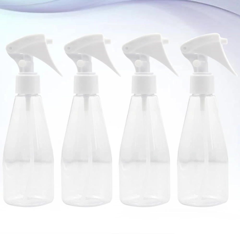 4 Sets 200ml Transparent Empty Spray Bottle Plastic Water Sprayer Portable Mist Atomizer Multifunctional Refillable Dispenser with Non-slip Buckle for Travel Makeup Lotion