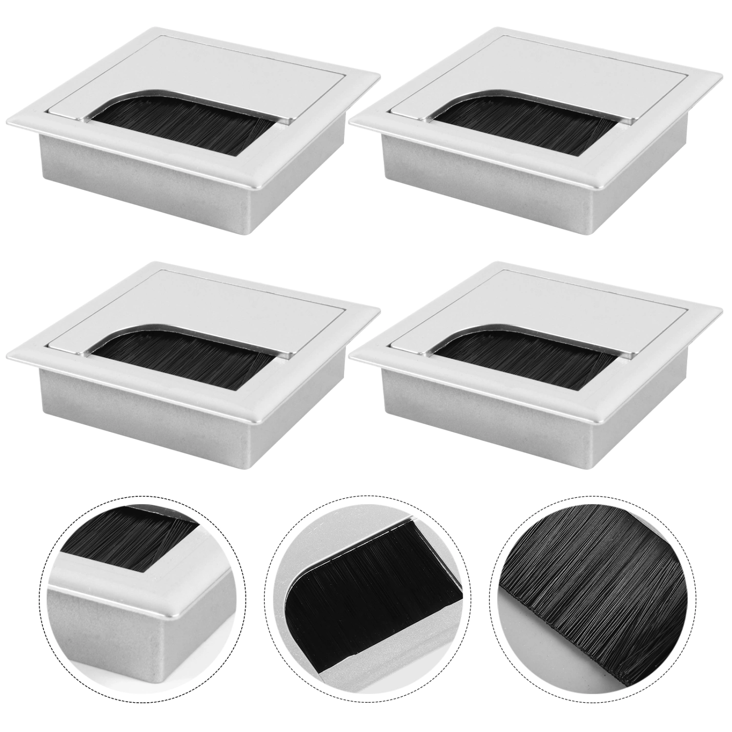 4pcs Table Rectangular Cable Useful Data Line Organizer Box Cable Hole Cover
