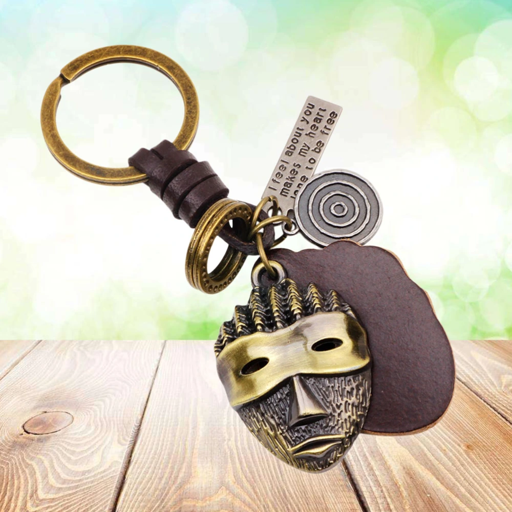 Knit Retro Keychain Creative Bronze Decor Keyring for Key Bag Purse (Golden)