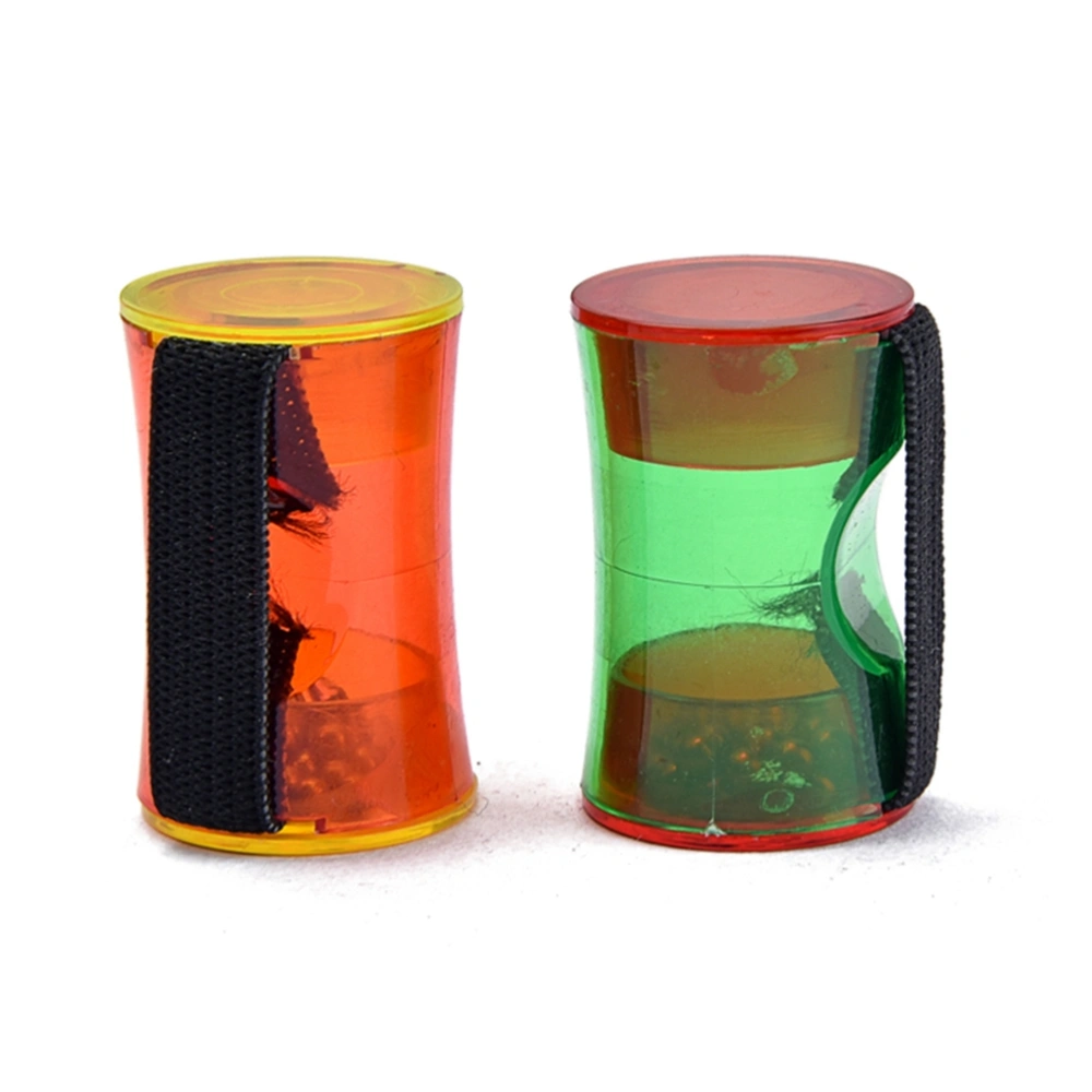 2pcs Instrument Rhythm Sand Shaker Music Finger Ring Finger Shot for Ukulele Guitar Banjo  (Red and Green)