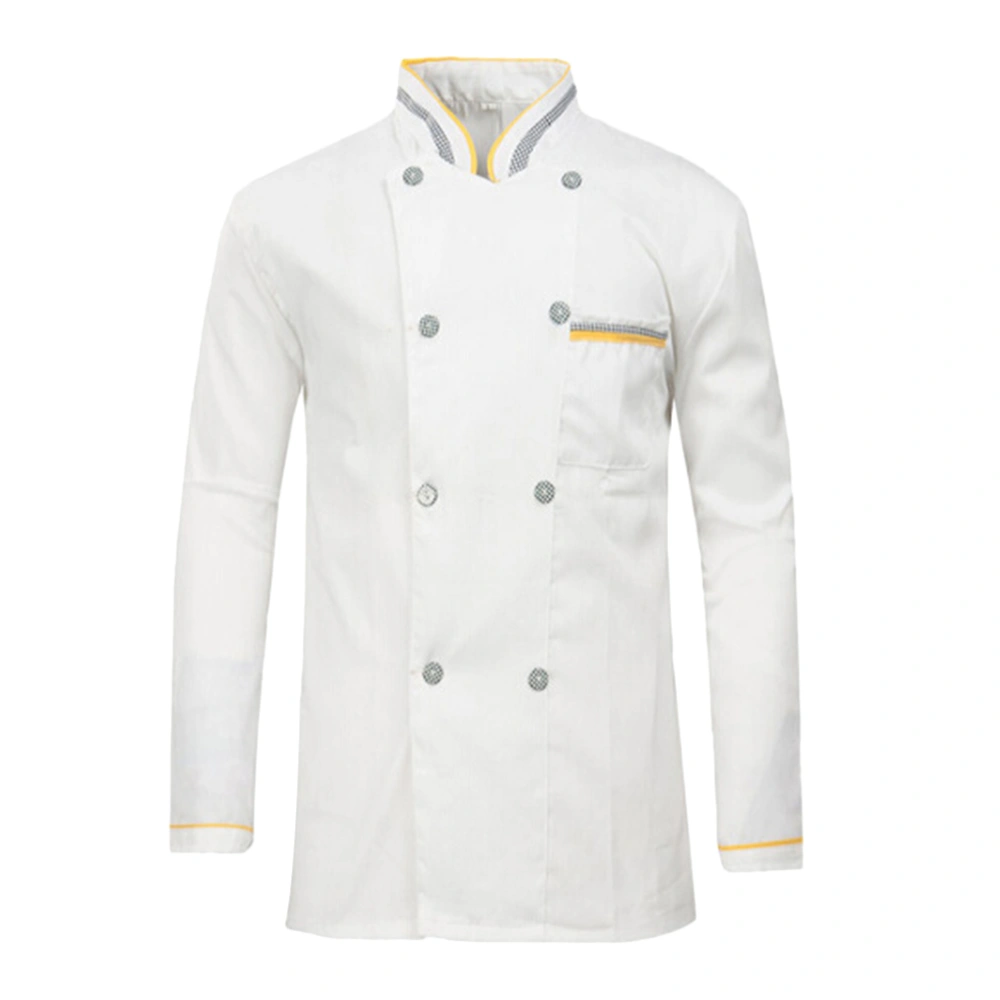 Long-sleeved Chef Uniform Basical Chef Tops Catering Shirt Simple Chef Clothes for Bakery Hotel Restaurant Shop (Size XXL)