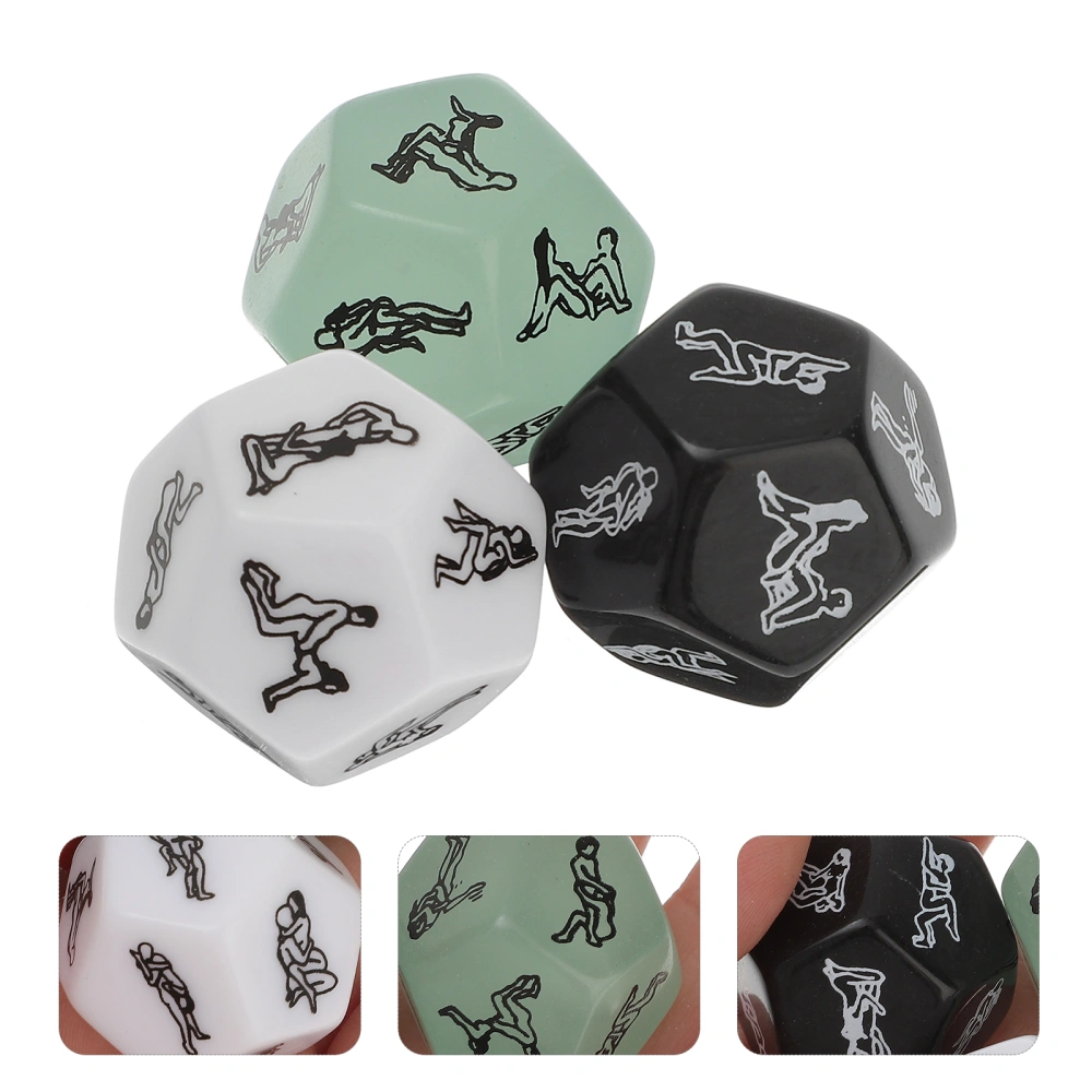 3Pcs Portable Funny Sex Dice Adult Games Dice Sex Toys Couple Flirting Toys