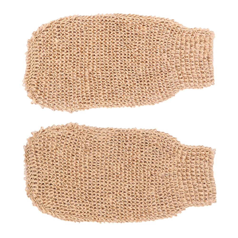 2pcs Ramie Jute Bath Glove Body Scrub Gloves Bath Shower Sauna Scrubber Gloves