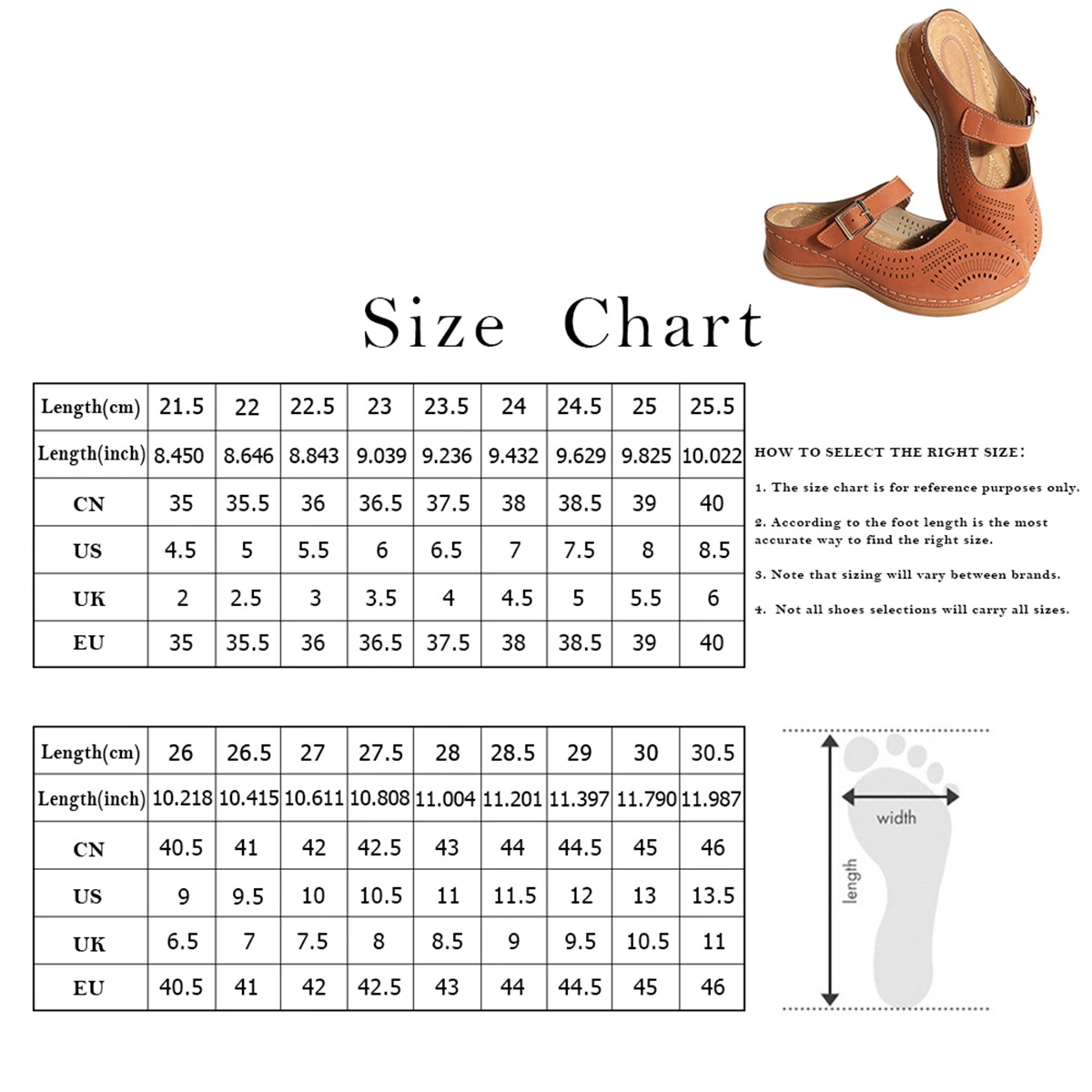 1 Pair of Vintage Wedge Sandals Comfortable Slipper Casual Heel Slipper Footwear Supplies Brown Size 41 EU40,US8.5,UK6