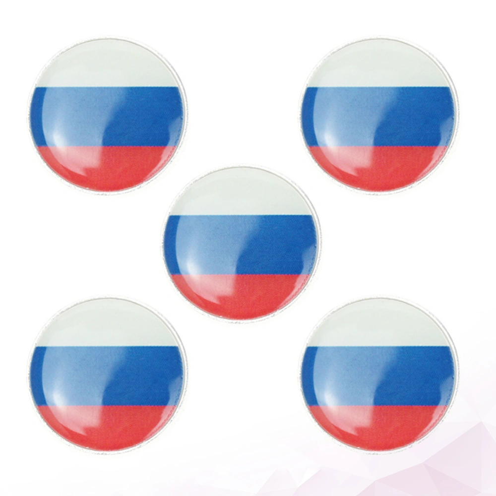 5PCS National Flag Alloy Clips Creative Flag Brooch Decorative Brooch for Collar Dress Clothes (Russia)