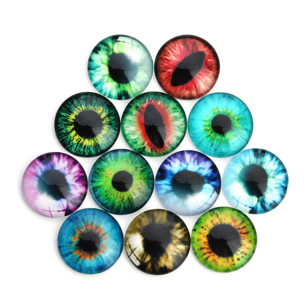 20PCS DIY Jewelry Accessories DIY Eye Glass Interface Patch Creative DIY Eye Time Glass Patch Circular Jewelry Making Material Supplies for DIY Jewelry Making Mixed Color Size 14MM