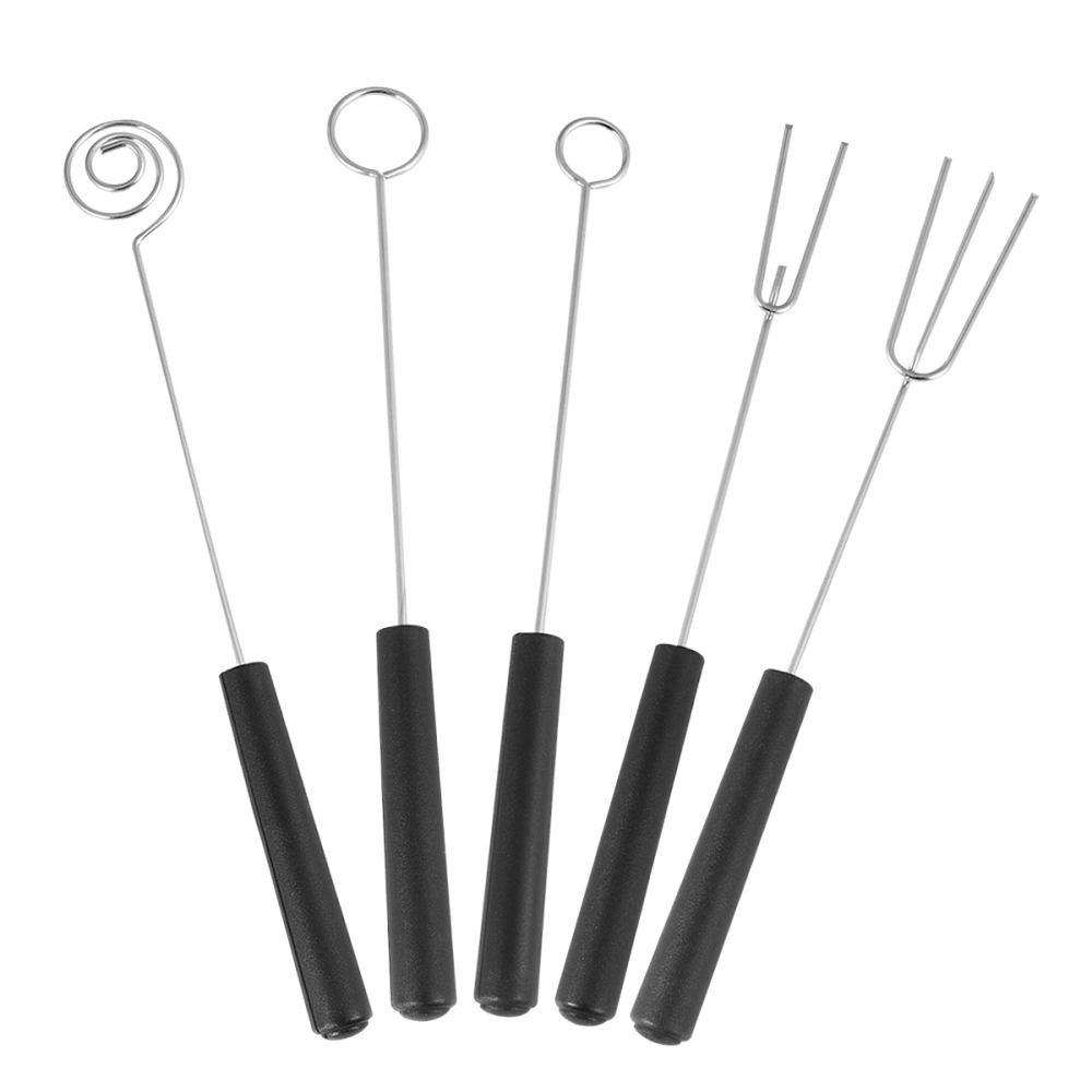 5PCS Stainless Steel Kebab Tool Chocolate Fork Picks Kitchen Gadget for Home Barbecue Cooking