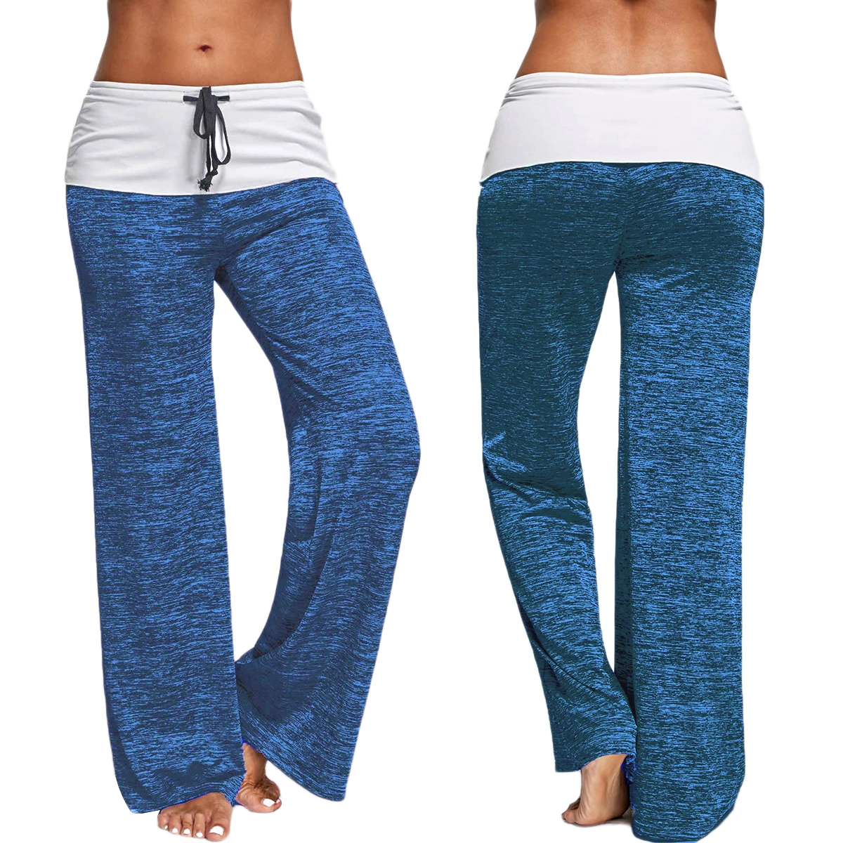 Fashion Womens Yoga Pilates Harem Pants Sports Long Baggy Dance Loose Trousers Quick Dry Cotton Pants Size S (Blue)