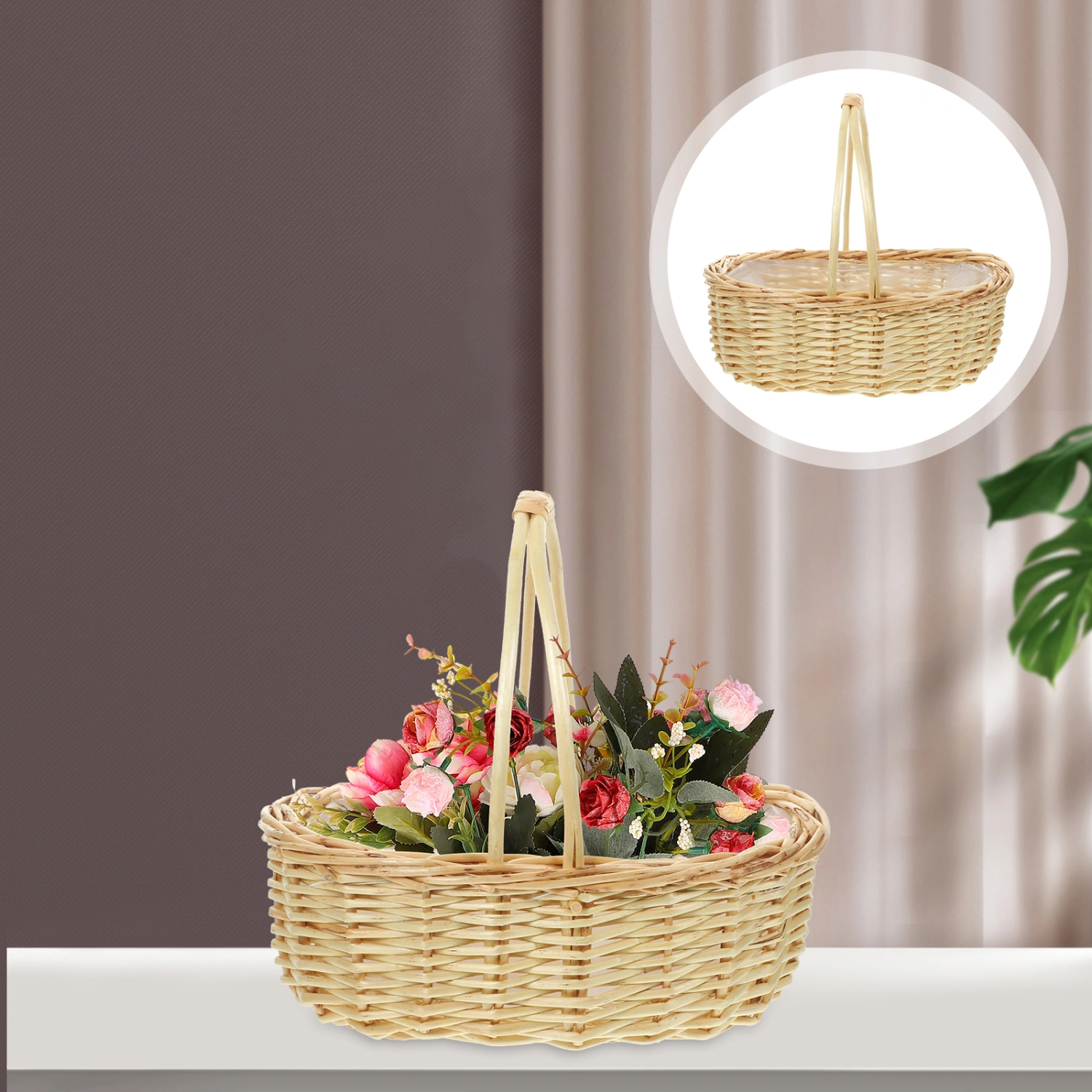 Wicker Woven Storage Basket Flower Arrangement Wicker Woven Basket Picnic Basket
