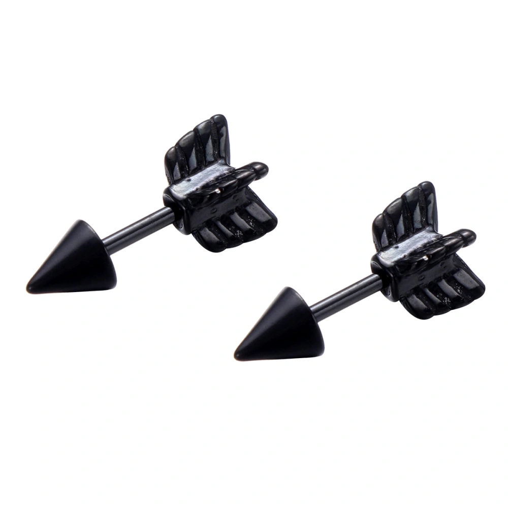 Fashion Jewelry Trendy Style Arrow Earrings for Women Party Gifts Unique Stud Earrings 6mm (Black)