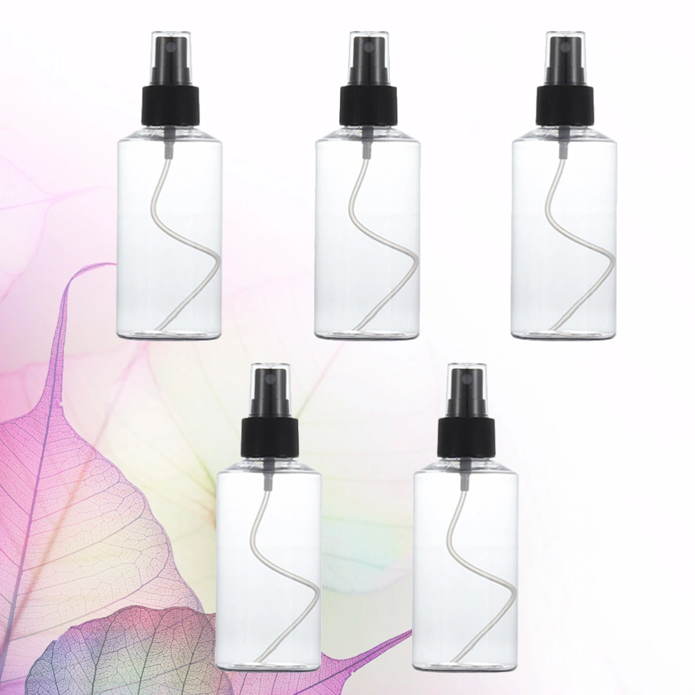 5pcs 150ml Oblique Shoulder Transparent Spray Bottle Storage Bottle Cosmetic Liquid Dispensing Spray Bottle Sanitizer Container 