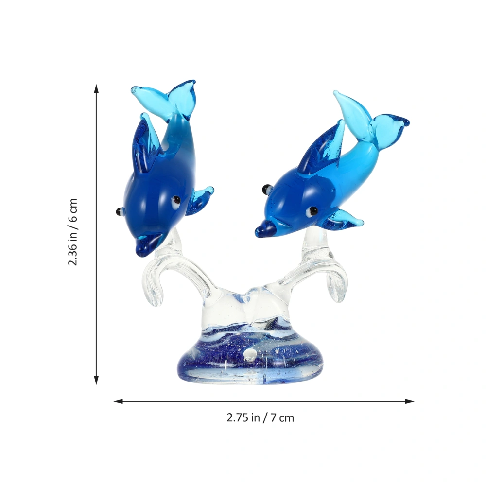 Glass Dolphin Decoration Desktop Dolphin Ornament Glass Dolphin Figurine Decor