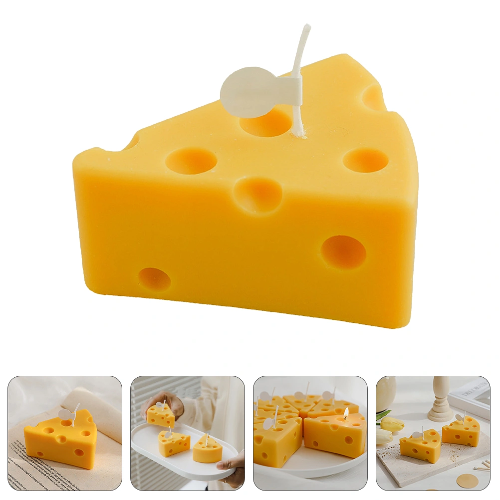 1pc Decorative Cheese Scented Candle Cheese Candle Decor Scented Candle