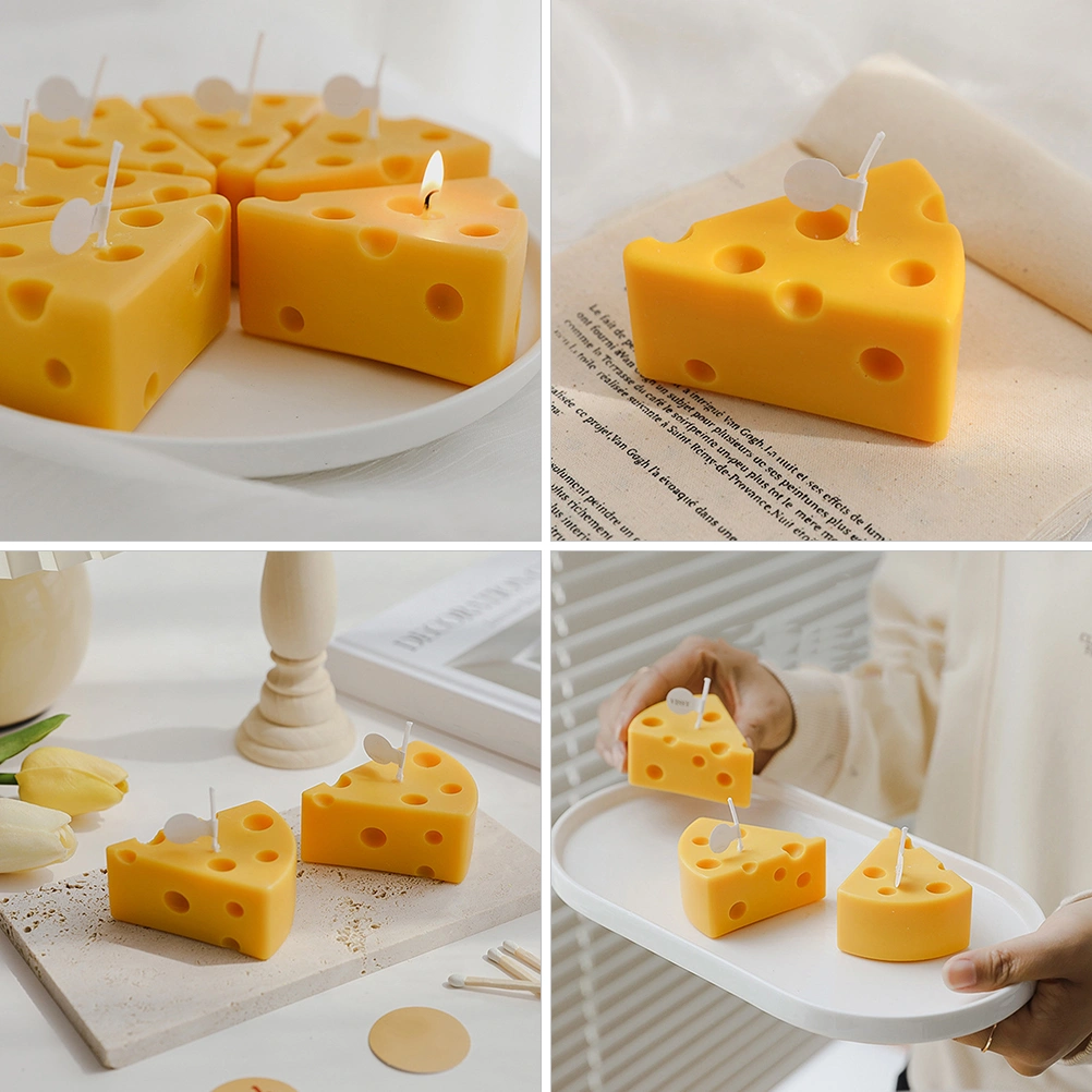 1pc Decorative Cheese Scented Candle Cheese Candle Decor Scented Candle