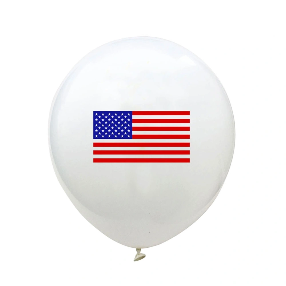 20pcs 12 Inch Foil Balloon Round Aluminum Film Balloon American Flag Pattern for Decoration