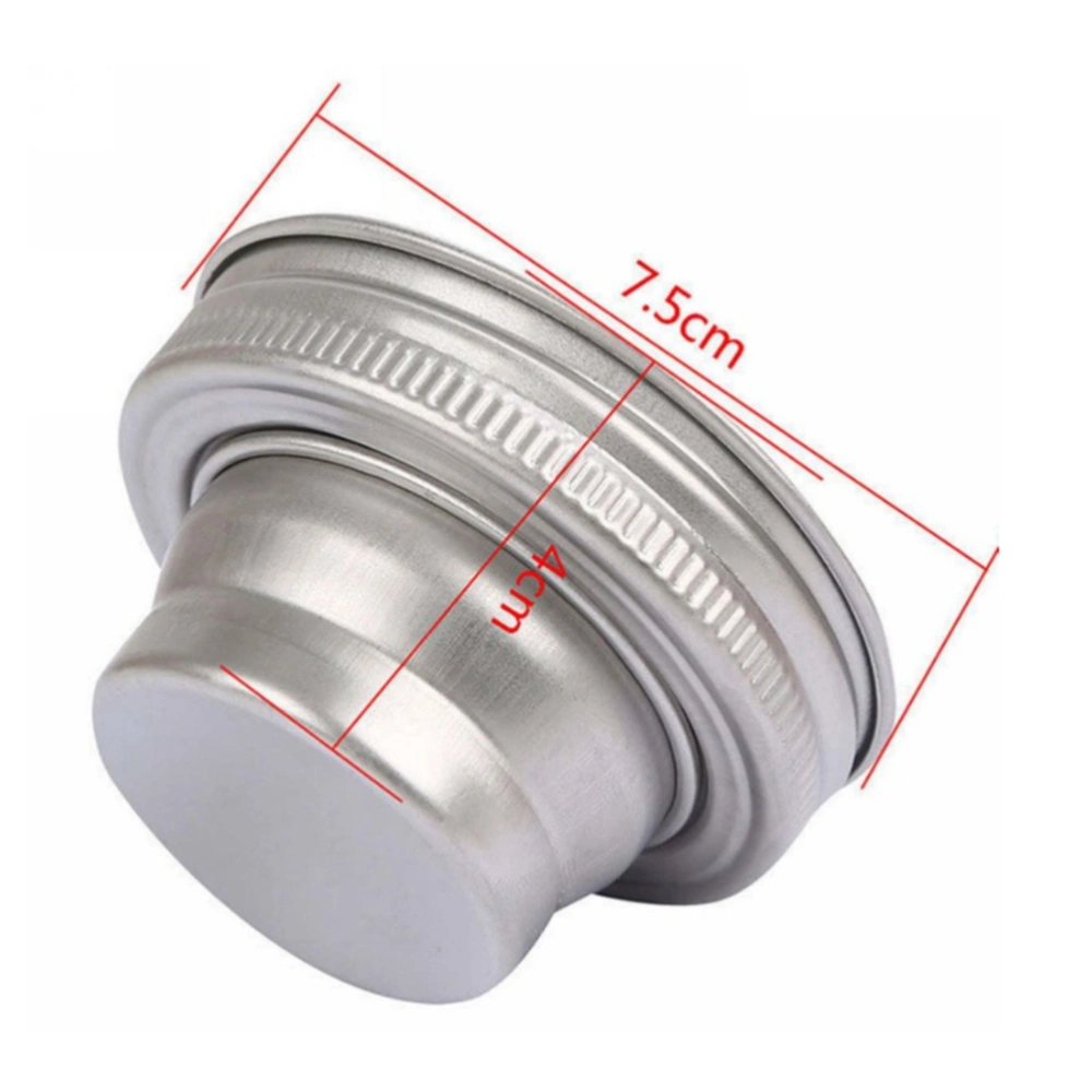 2pcs Stainless Steel Mason Jar Lid Cocktail Shaker Cover Lids Leakproof Tin Lids Mason Jar Cover (Silver)