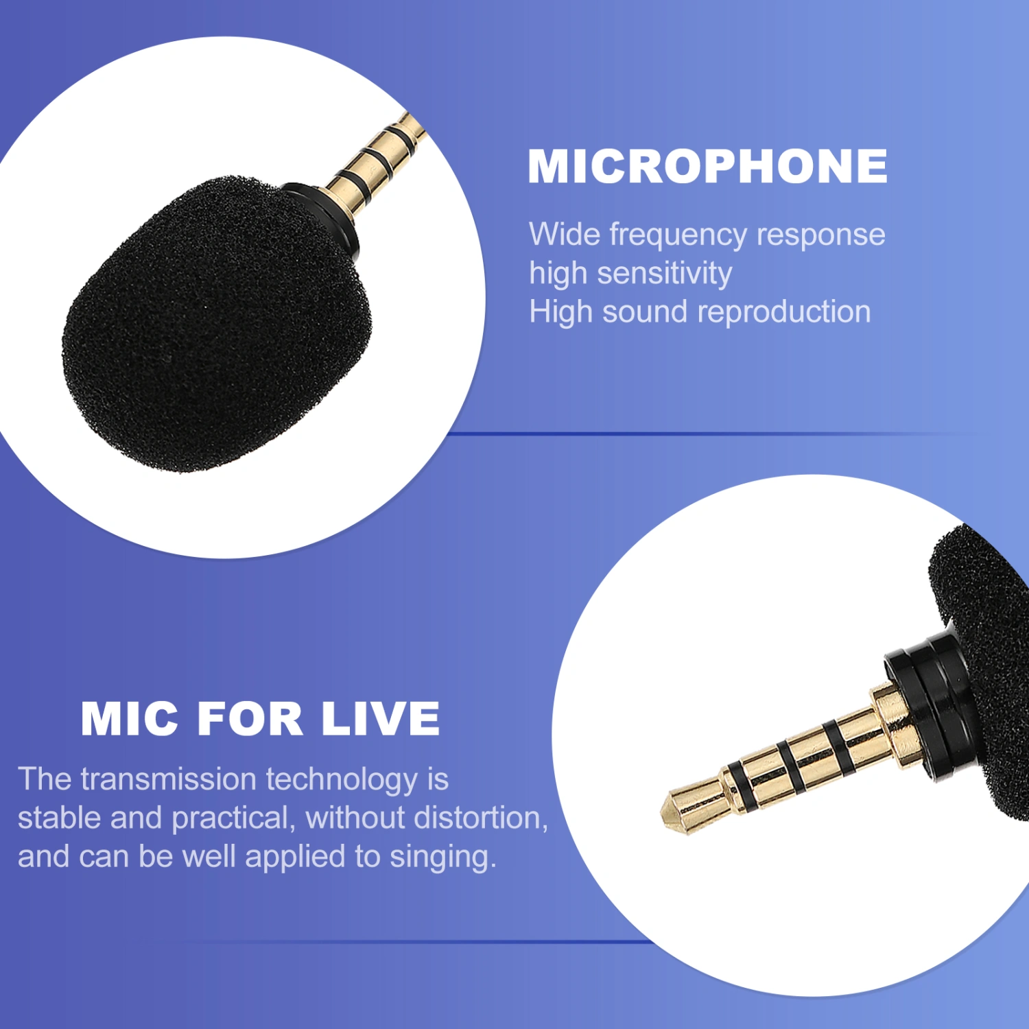 Recording Microphone 3.5mm 4-pole Singing Microphone Plug-in Mini Microphone