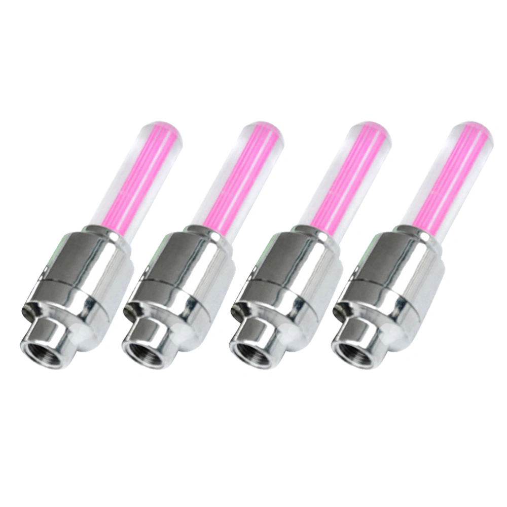 4pcs Wheel Lights Tire Light for Car Bike Motorcycle (Pink)