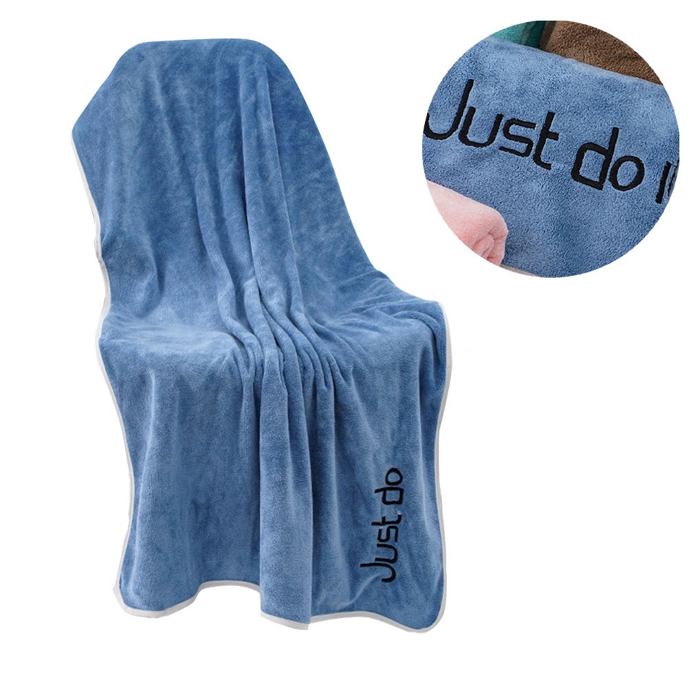 1pc 140x70cm Bath Towel Large Quick Dry Water Absorption Towel Shower Towel Swimming Beach Towel (Blue)