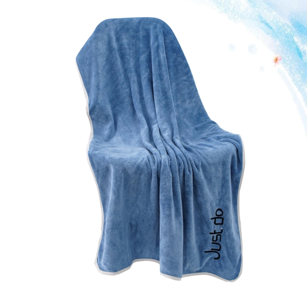 1pc 140x70cm Bath Towel Large Quick Dry Water Absorption Towel Shower Towel Swimming Beach Towel (Blue)