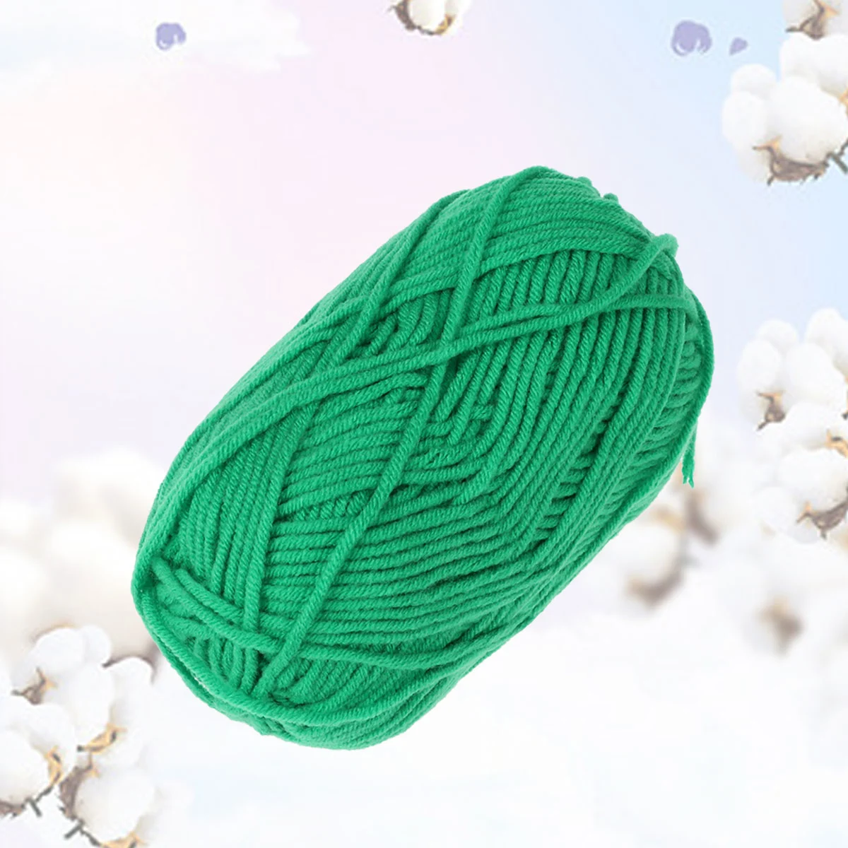 50g Milk Cotton Yarn Cotton Chunky Hand-woven Crochet Knitting Wool Yarn Warm Yarn for Sweaters Hats Scarves DIY (Fruit Green)