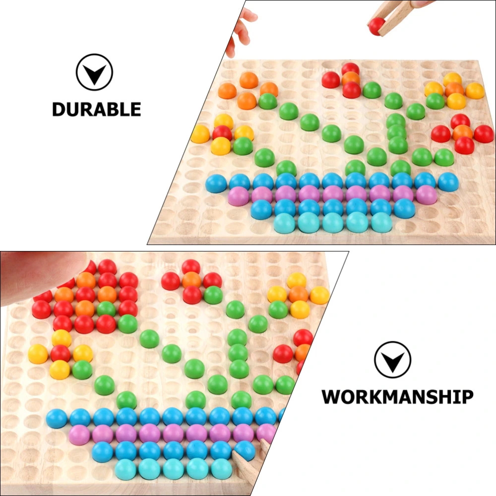 1 Set of Kids Wooden Toys Hands Brain Training Clip Beads Puzzle Board Game