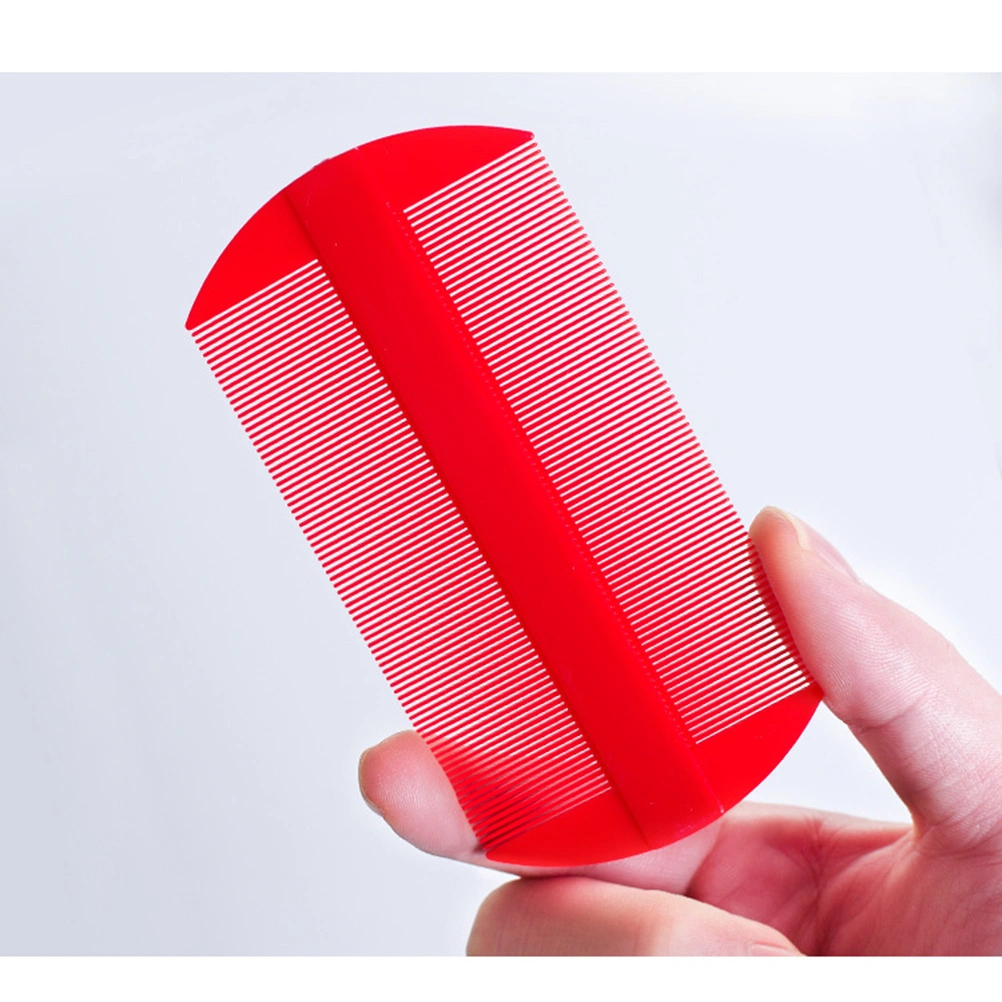 8pcs Plastic Double-sided Combs Dogs Cats Flea Combs Head Lice Removal Comb Pets Daily Cleaning Supplies(Red and Yellow)