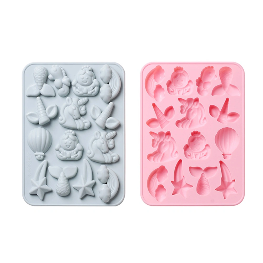 2pcs Unicorn Mermaid Tail Mould Exquisite Fondant Mold Biscuits Mold Baking Tool