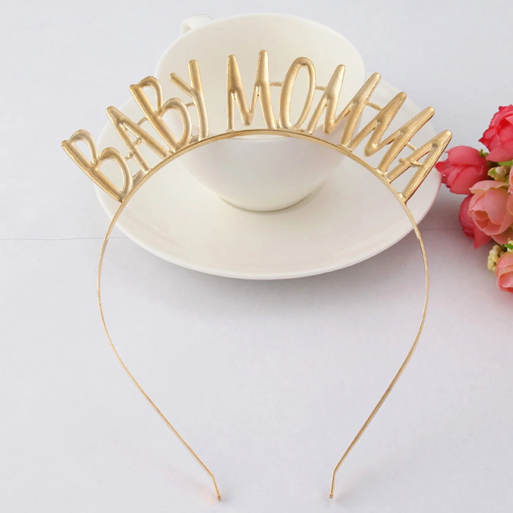 Golden Letters Printing Headband Alloy Mom Hair Elegant Headwear Baby Shower Headdress Party Supplies