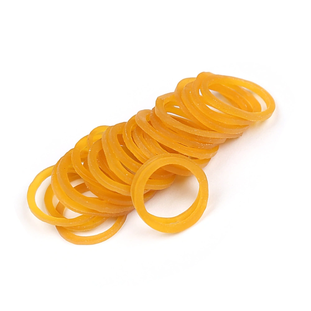 100g Rubber Bands Sturdy Transparent 1.5x0.14cm Stretchable Natural Round Bundled Ring(Yellow)