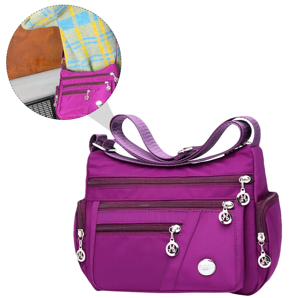 1pc Multi-layer Waterproof Nylon Cross-body Bag Single Shoulder Storage Bag