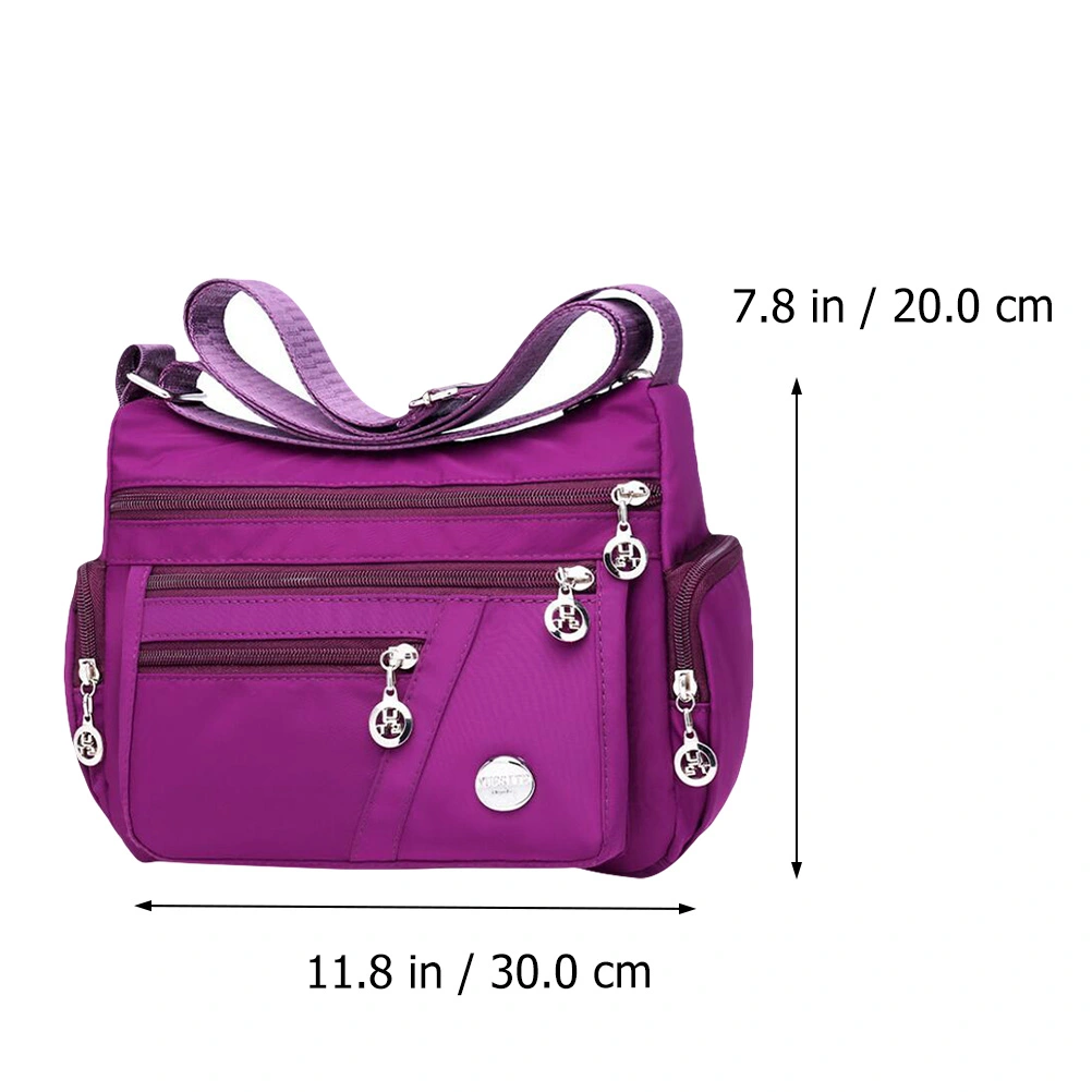 1pc Multi-layer Waterproof Nylon Cross-body Bag Single Shoulder Storage Bag
