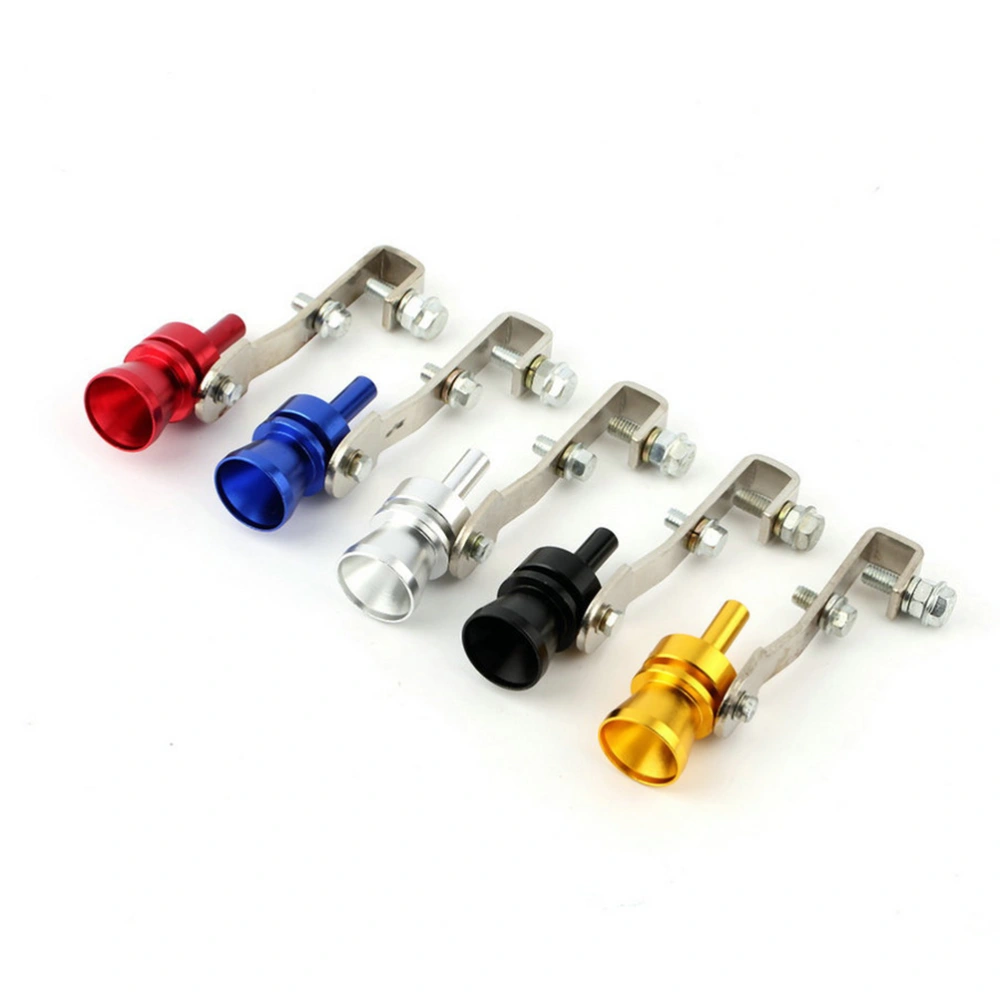 Aluminum Car Sound Exhaust Whistle Pipe Tailpipe Blow-Off Simulator - Size M (Golden)