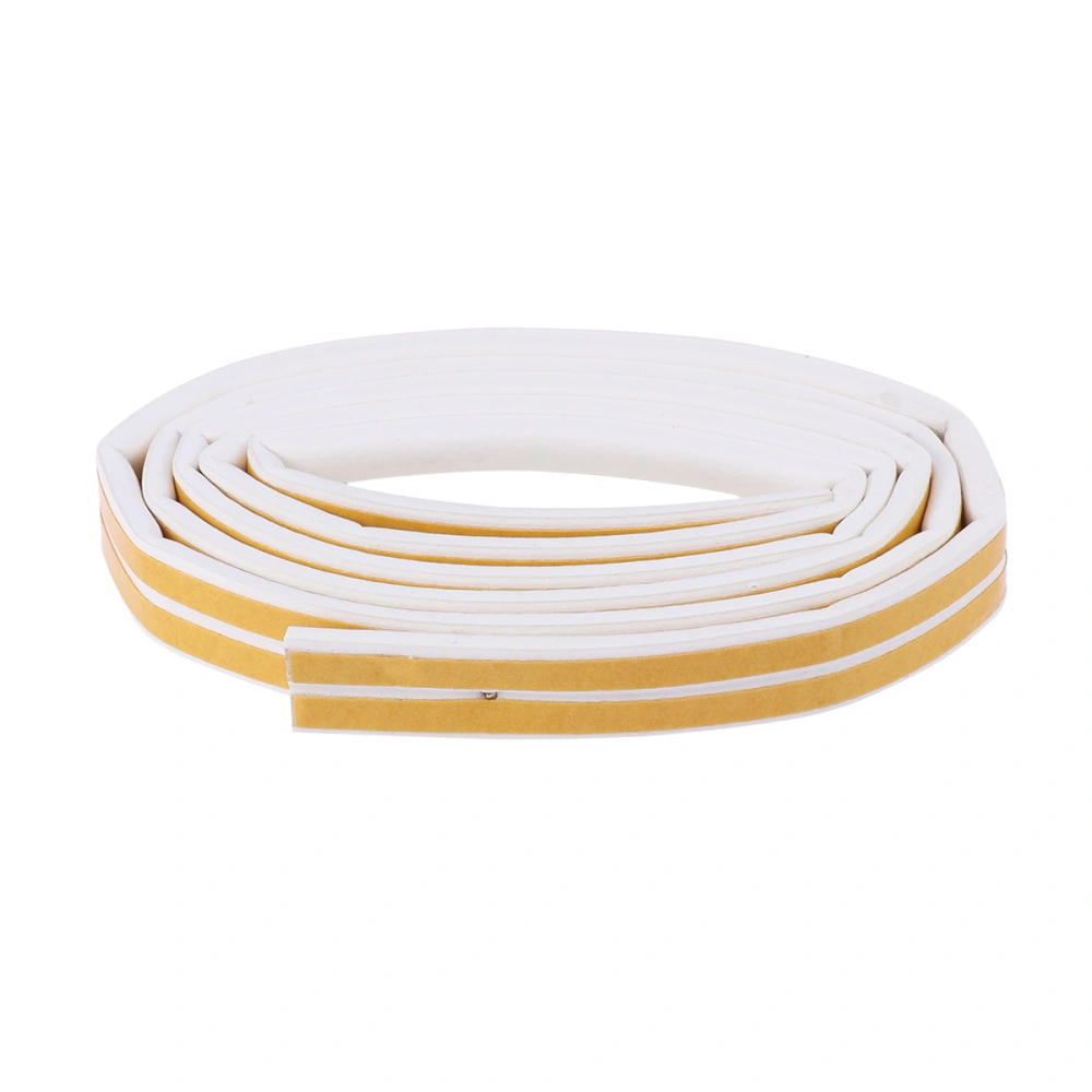 1 Roll of 3 Meters Practical Door Window Seal Strip Self Adhesive Durable Sound-Proof Windproof Tape (White and Yellow)