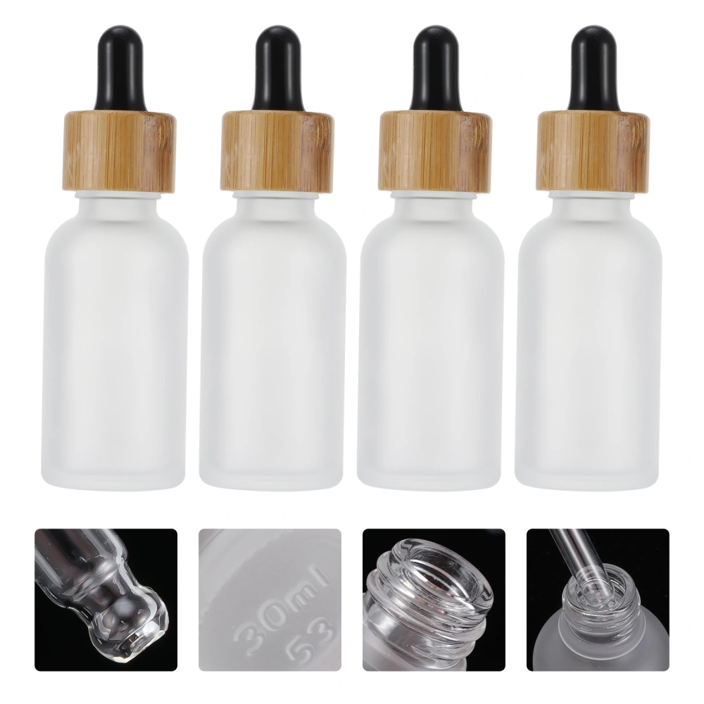 4Pcs 30ml Dropper Glass Empty Bottles Portable Sub Bottle Empty Makeup Bottle