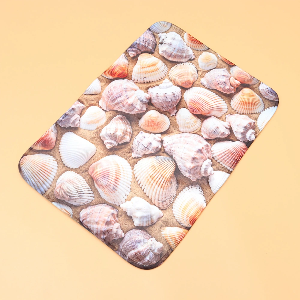 Three-dimensional Shell Pattern Foot Carpets Non-Slip Thicken Plush Foot Mats Ground Pads for Bedroom Bathroom Kitchen