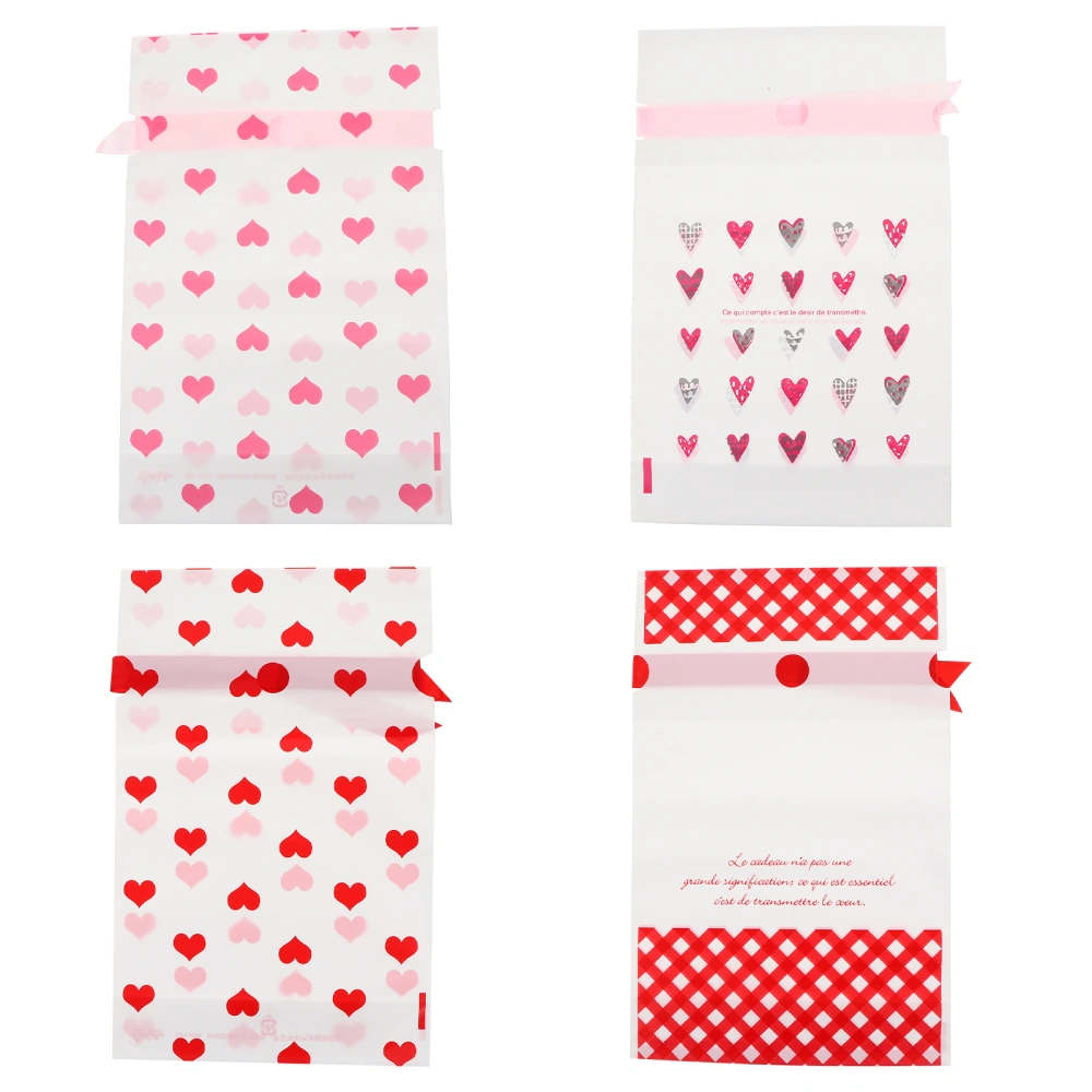 20pcs Lovely Printing Candy Gift Bundles Rope Wrapping Bags Plastic Storage Bags