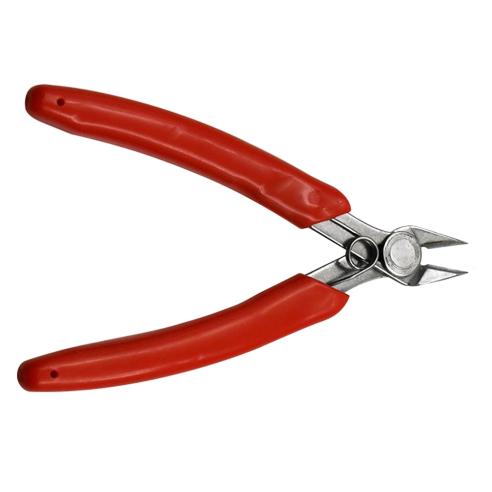 1PC Stainless Steel Diagonal Nose Pliers Portable Wire Cutters DIY Electric Pliers Multi-purpose Mini Pliers for Home Store (Red)