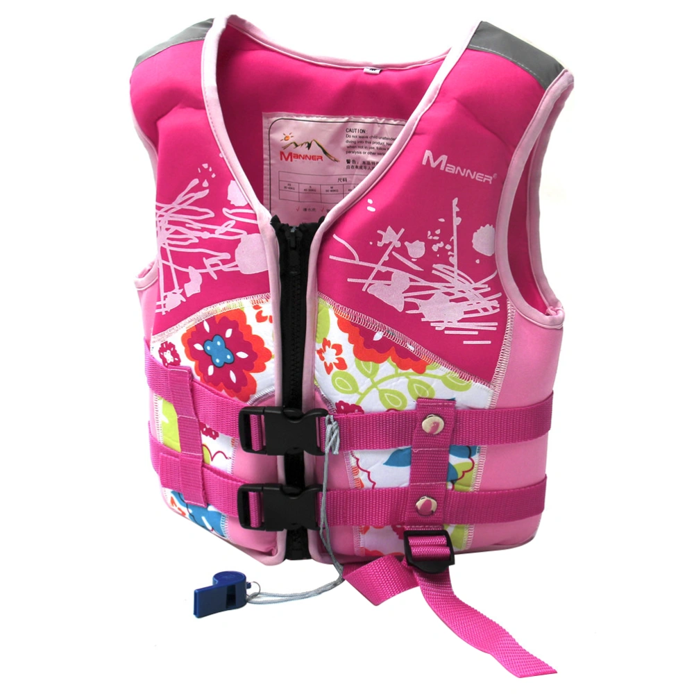 Children Life Flotation Device Swimming Floats Vest Puddle Fashion (Size M, Pink)