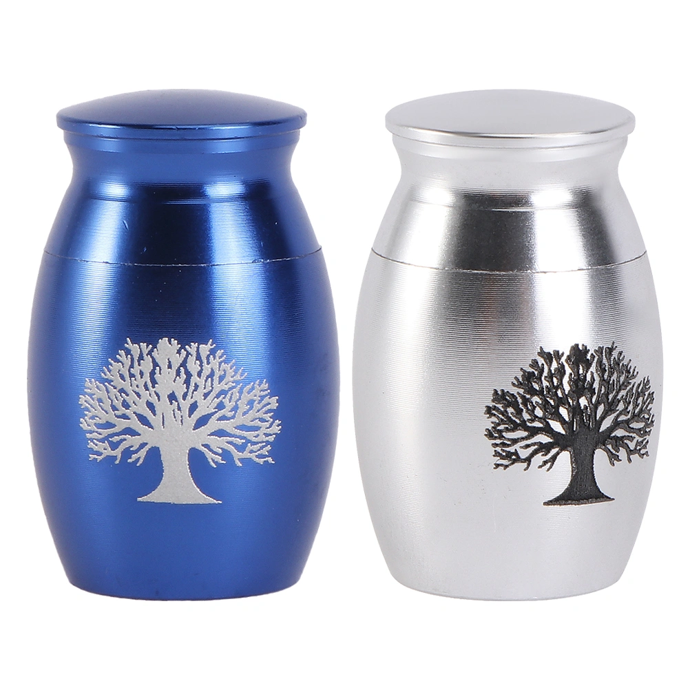 2Pcs Stainless Steel Cremation Urns for Human Pet Ashes Small Keepsake Urns