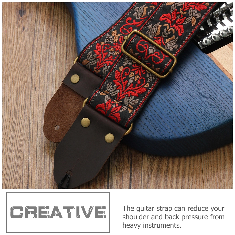 Embroidered Guitar Strap Folk Guitar Strap Bass Strap Widen Guitar Strap