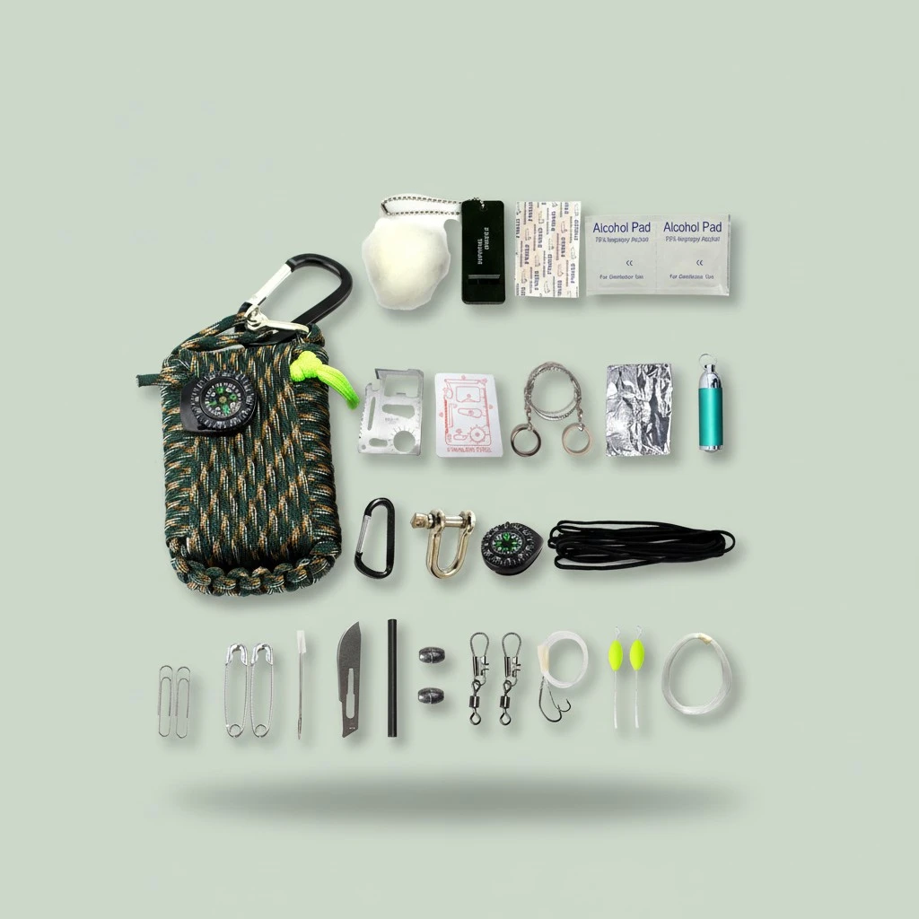 Emergency Survival Kit 29 in 1 Outdoor Survival Kit First Aid Tools Camping Gear (Camouflage)