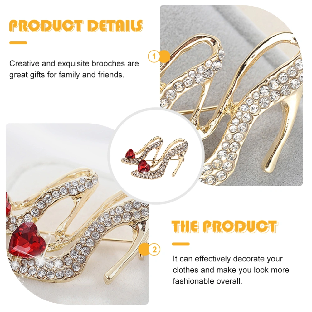 Delicate Alloy Brooch Portable Alloy Breastpin Decorative Rhinestone Brooch